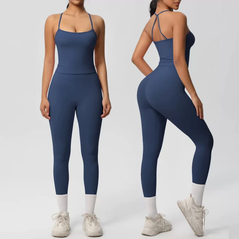 2 pçs conjunto de yoga nu sentimento conjuntos de treino feminino ginásio push up fitness correndo treino sportwear esporte sutiã leggings terno