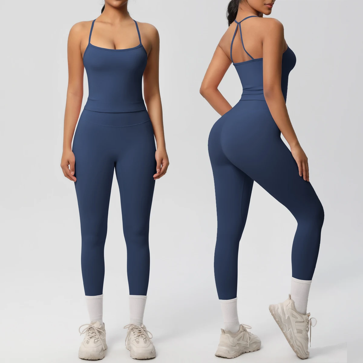 2 pçs conjunto de yoga nu sentimento conjuntos de treino feminino ginásio push up fitness correndo treino sportwear esporte sutiã leggings terno