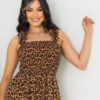 Vestido Longo Feminino Tecido Crepinho Estampa Florido com Alça larga e Lastex