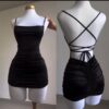 vestido transado empina bumbum drapeado (Eloa)